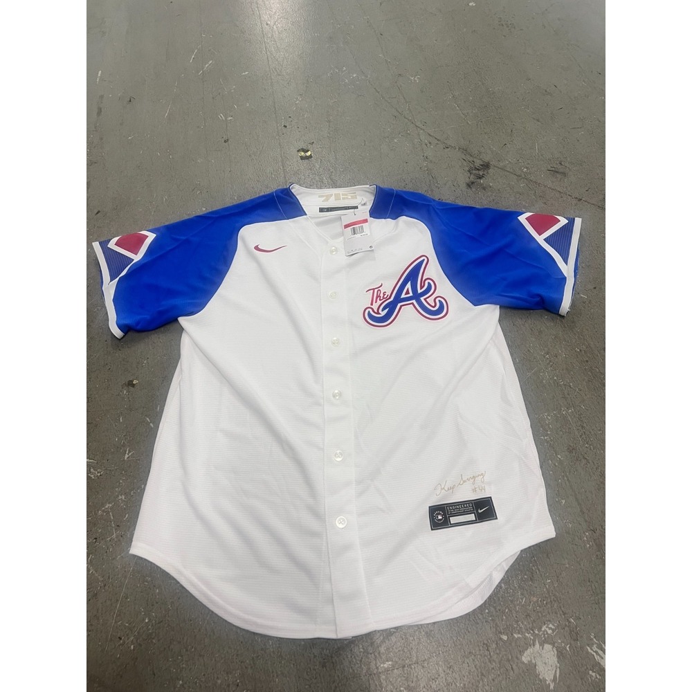 Nike Atlanta Braves City Connect Jersey Men Large White Blue Baseball Active NWT